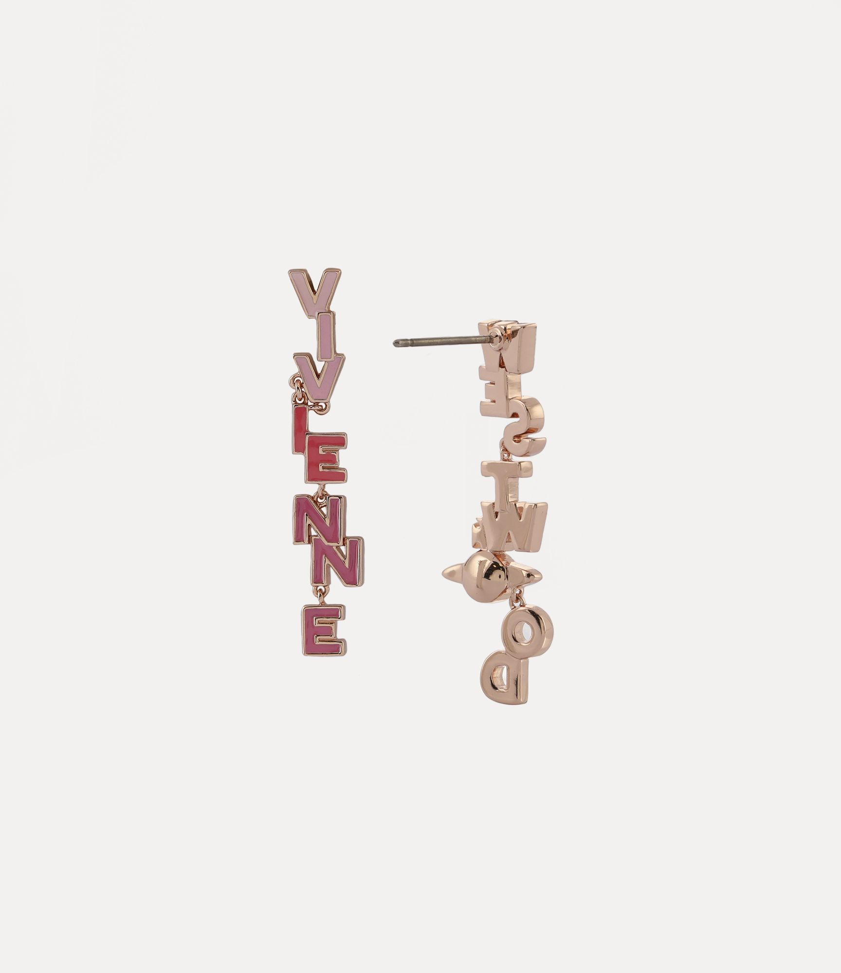 即発 Vivienne Westwood ピアス ゴールド ピンク ロゴ SOHO ORB 即発 Vivienne Westwood ピアス ゴールド ピンク ロゴ SOHO ORB