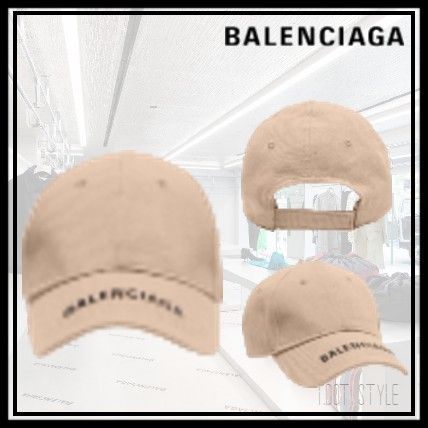 BALENCIAGA】Logo キャップ 刺しゅう入りコットン ベージュ BALENCIAGA】Logo キャップ 刺しゅう入りコットン ベージュ