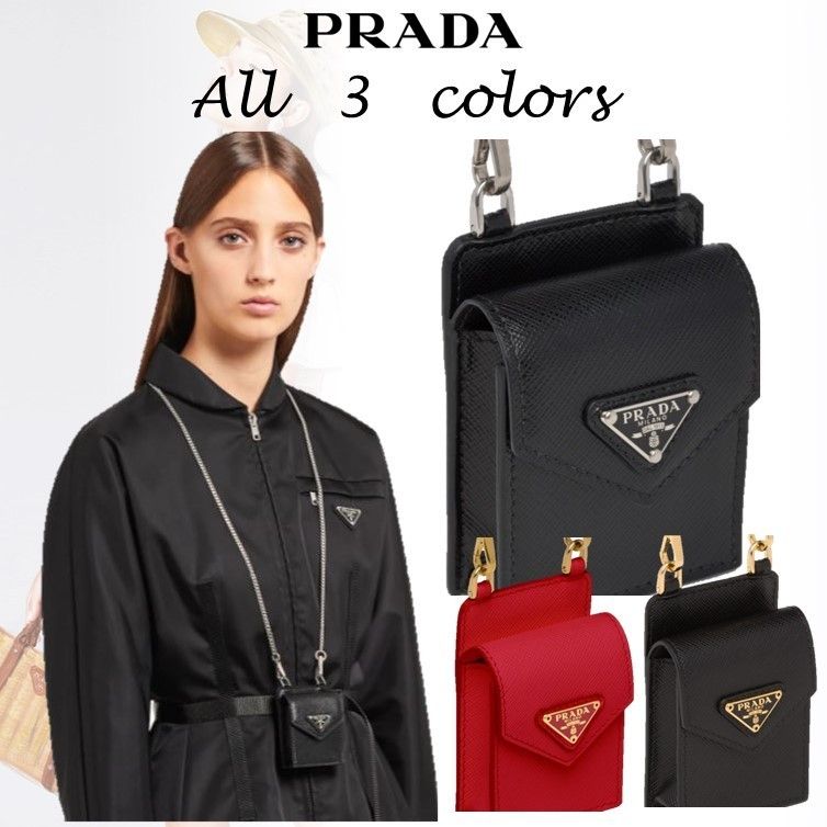 PRADA プラダ☆サフィアーノレザーイヤホンケース (PRADA/スマホケース ...