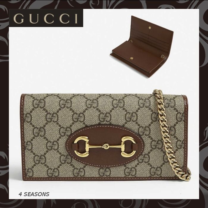 【国内買付】〔グッチホースビット1955〕チェーン付ウォレット GUCCI グッチ ホースビット1955 チェーン付ロングウォレット