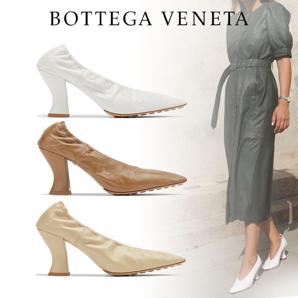 BOTTEGA VENETA】クラッシュナッパ アーモンドトゥ パンプス (BOTTEGA BOTTEGA VENETA】クラッシュナッパ アーモンドトゥ パンプス (BOTTEGA