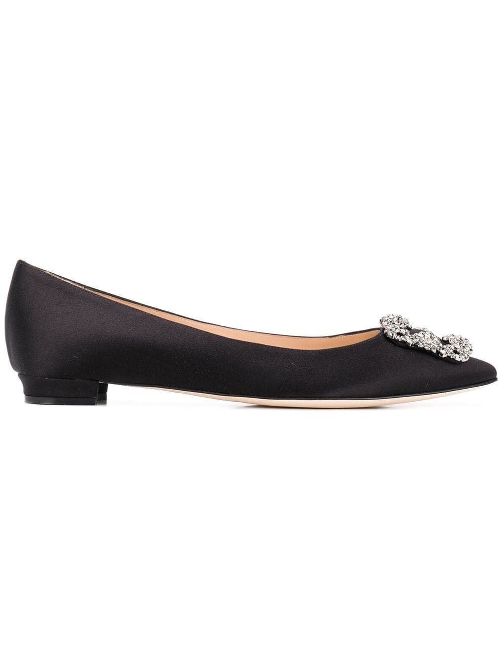 MANOLO BLAHNIK HANGISI FLATS サテン フラットシューズ (Manolo MANOLO BLAHNIK HANGISI FLATS サテン フラットシューズ (Manolo