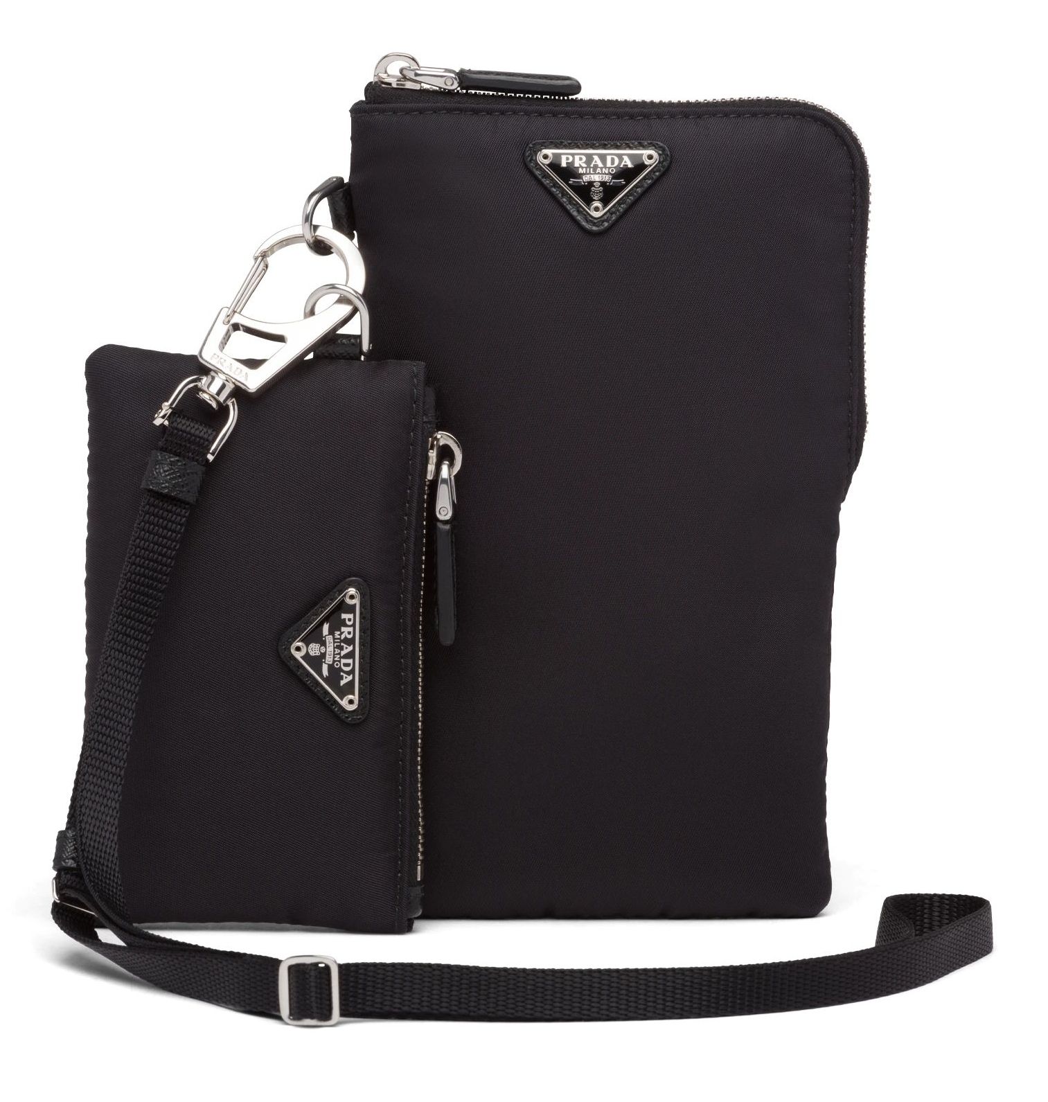 PRADA】ネックストラップ付☆Re-Nylon 2個ポーチ*2TT091_2DMI (PRADA PRADA】ネックストラップ付☆Re-Nylon 2個ポーチ*2TT091_2DMI (PRADA