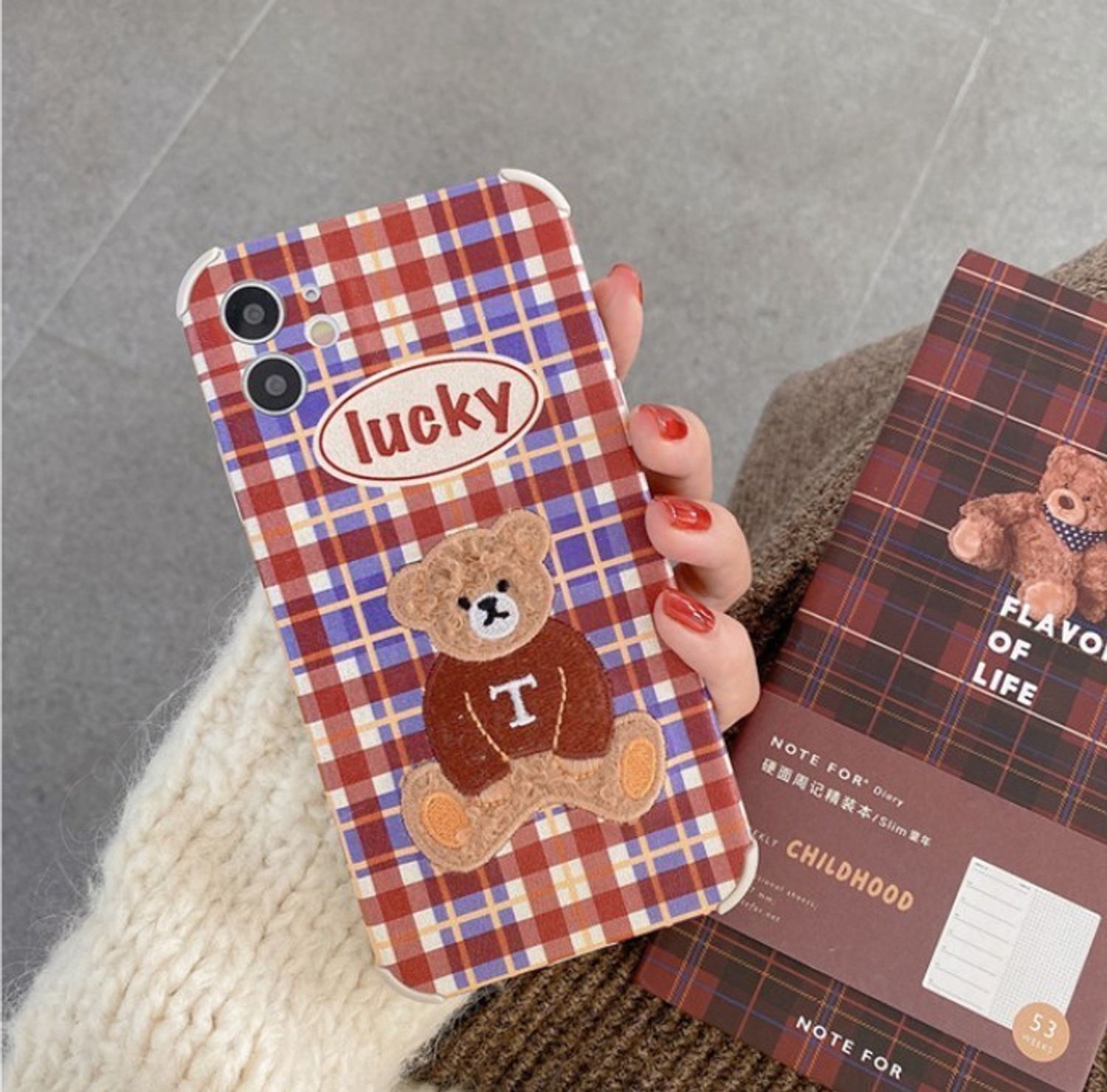 韓国雑貨 ベア チェック柄iphoneケース 7 12まで Iphone スマホケース Buyma