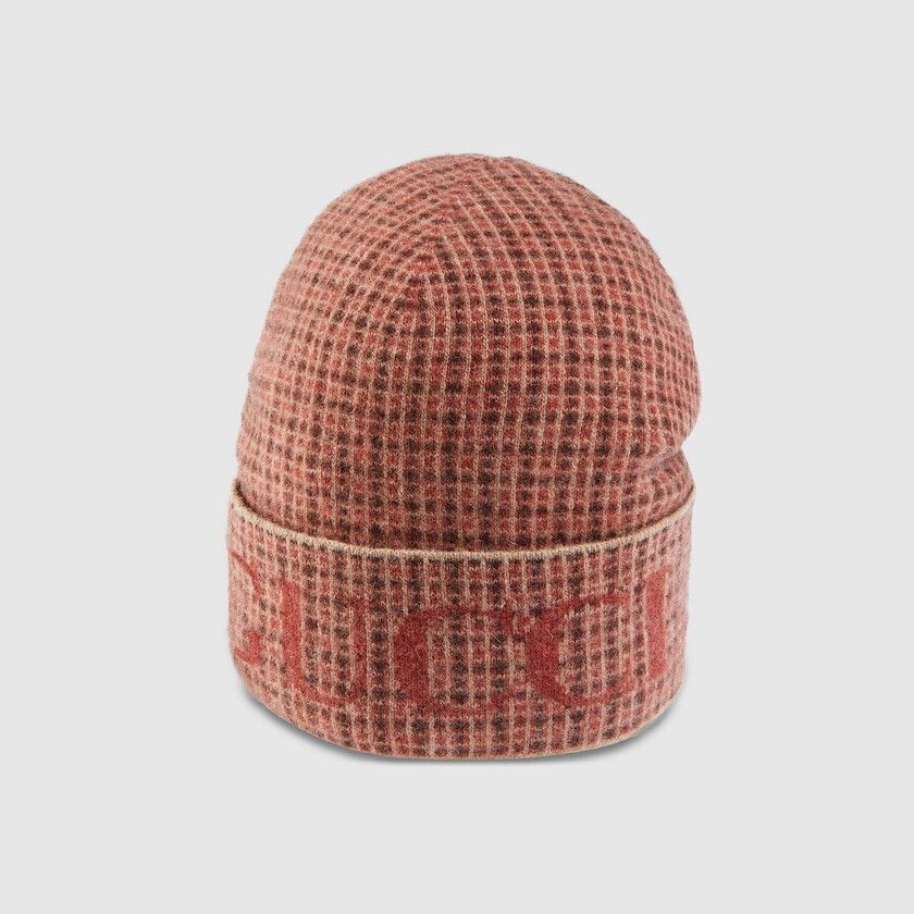 累積売上総額第1位【GUCCI】WOOL CHECK HAT WITH GUCCI (GUCCI/ニット 累積売上総額第1位【GUCCI】WOOL CHECK HAT WITH GUCCI (GUCCI/ニット