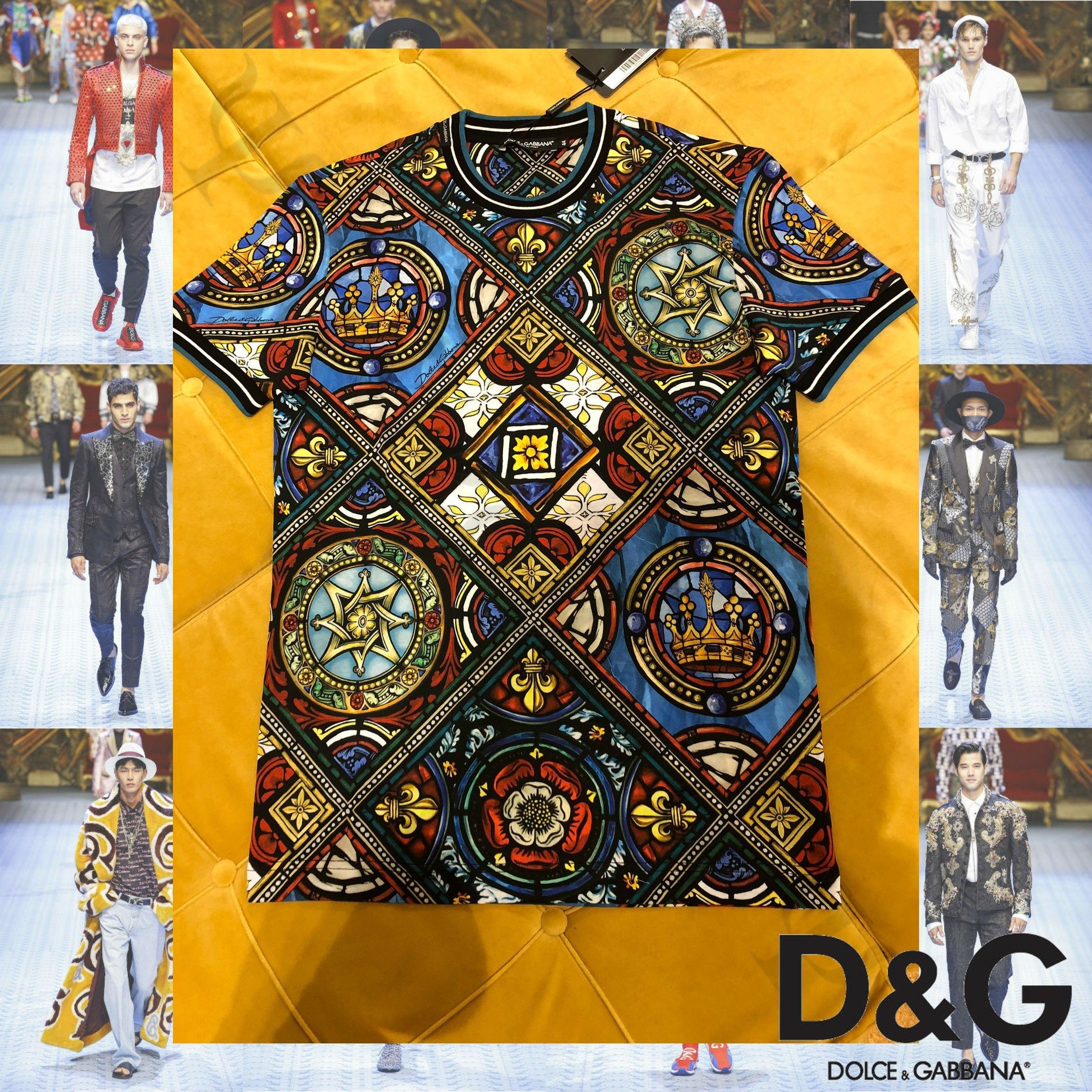 Dolce & Gabbana コットン ステンドグラス柄 半袖 Tシャツ Dolce & Gabbana コットン ステンドグラス柄 半袖 Tシャツ
