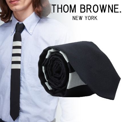 トム ブラウン 4BAR ウールネクタイ ネイビー 関税送料込 (THOM BROWNE トム ブラウン 4BAR ウールネクタイ ネイビー 関税送料込 (THOM BROWNE