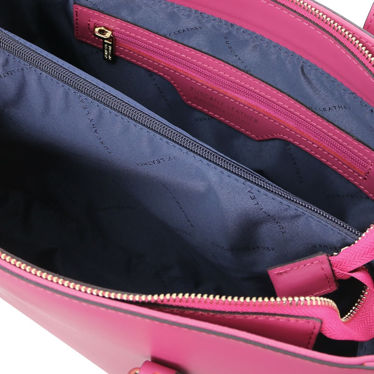 イタリア製【Tuscany Leather】タッセルつきレザートートバッグ イタリア製【Tuscany Leather】タッセルつきレザートートバッグ