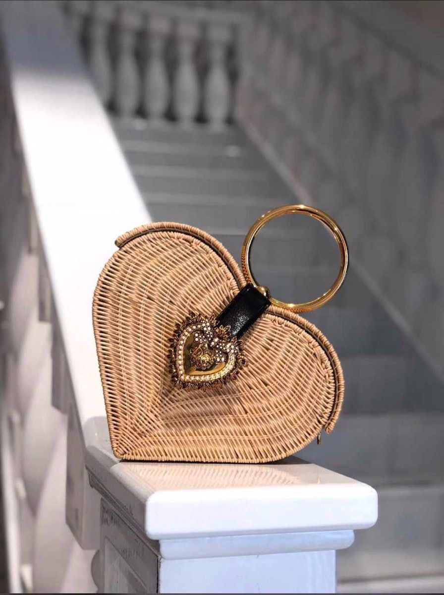 DOLCE&GABBANA Devotion バッグ ラタン ハート ベージュ (Dolce DOLCE&GABBANA Devotion バッグ ラタン ハート ベージュ (Dolce
