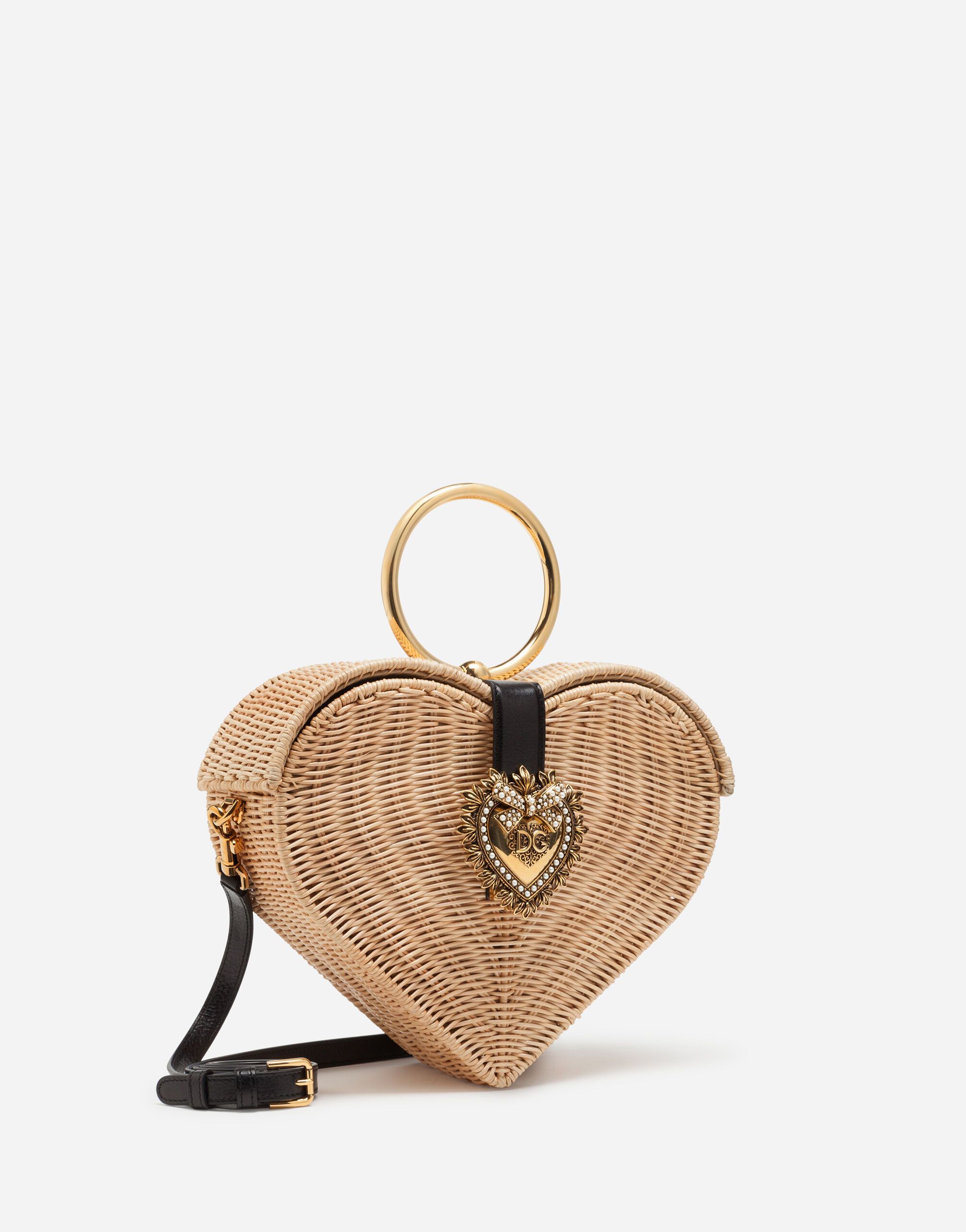 DOLCE&GABBANA Devotion バッグ ラタン ハート ベージュ (Dolce DOLCE&GABBANA Devotion バッグ ラタン ハート ベージュ (Dolce