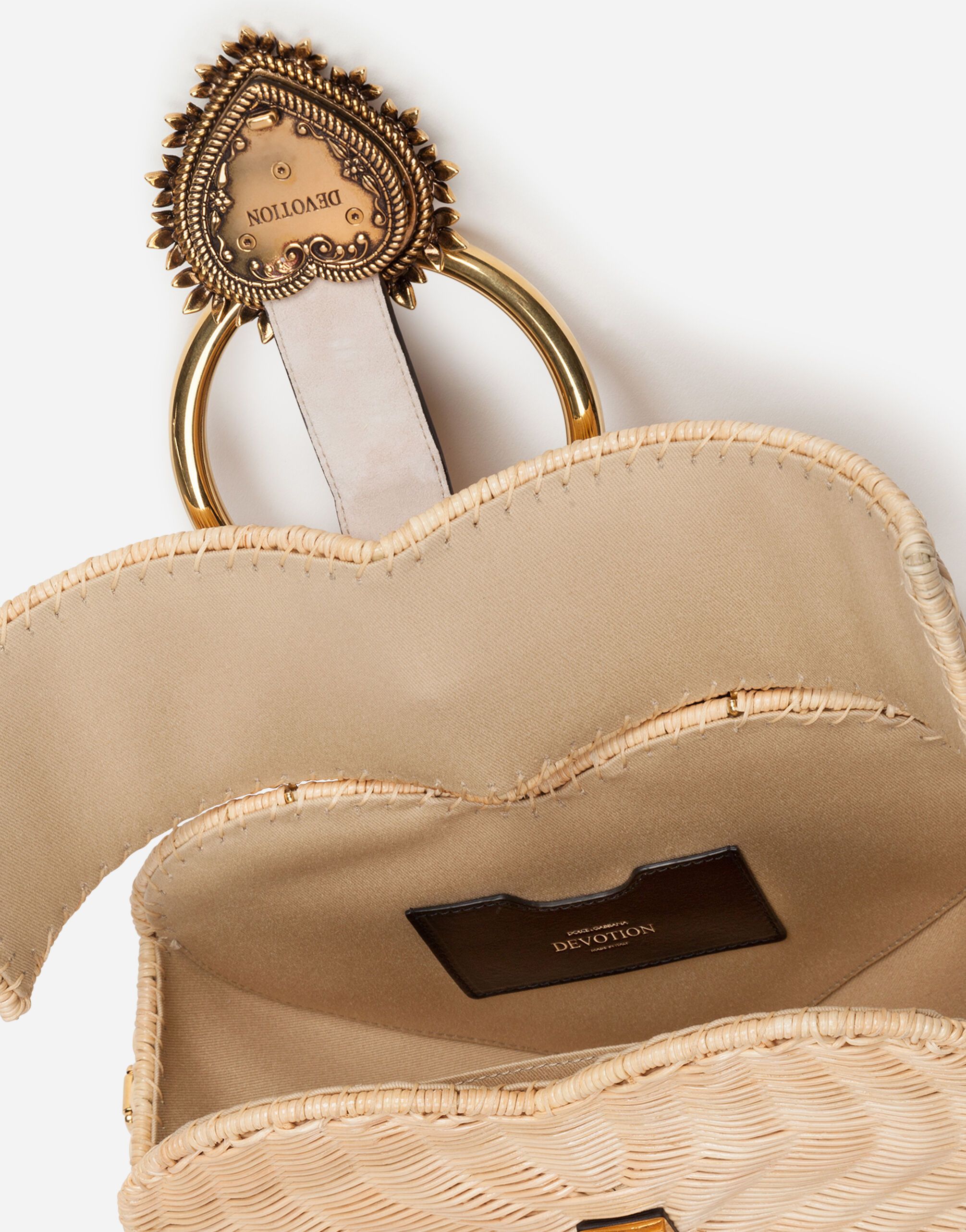 DOLCE&GABBANA Devotion バッグ ラタン ハート ベージュ (Dolce DOLCE&GABBANA Devotion バッグ ラタン ハート ベージュ (Dolce
