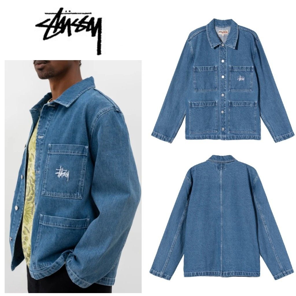STUSSY】デニム CHORE ジャケット ☆ (STUSSY/デニムジャケット 保証1年 STUSSY デニムジャケット Gジャン/デニムジャケット