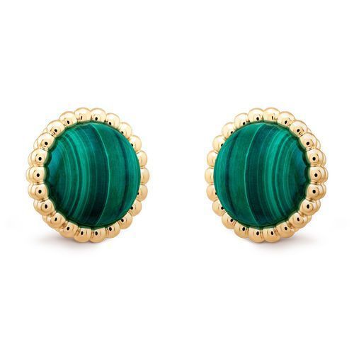 【Van Cleef & Arpels】ペルレ クルール ピアス マラカイト Van Cleef&Arpels】ペルレ クルール ピアス 丸型 マラカイト