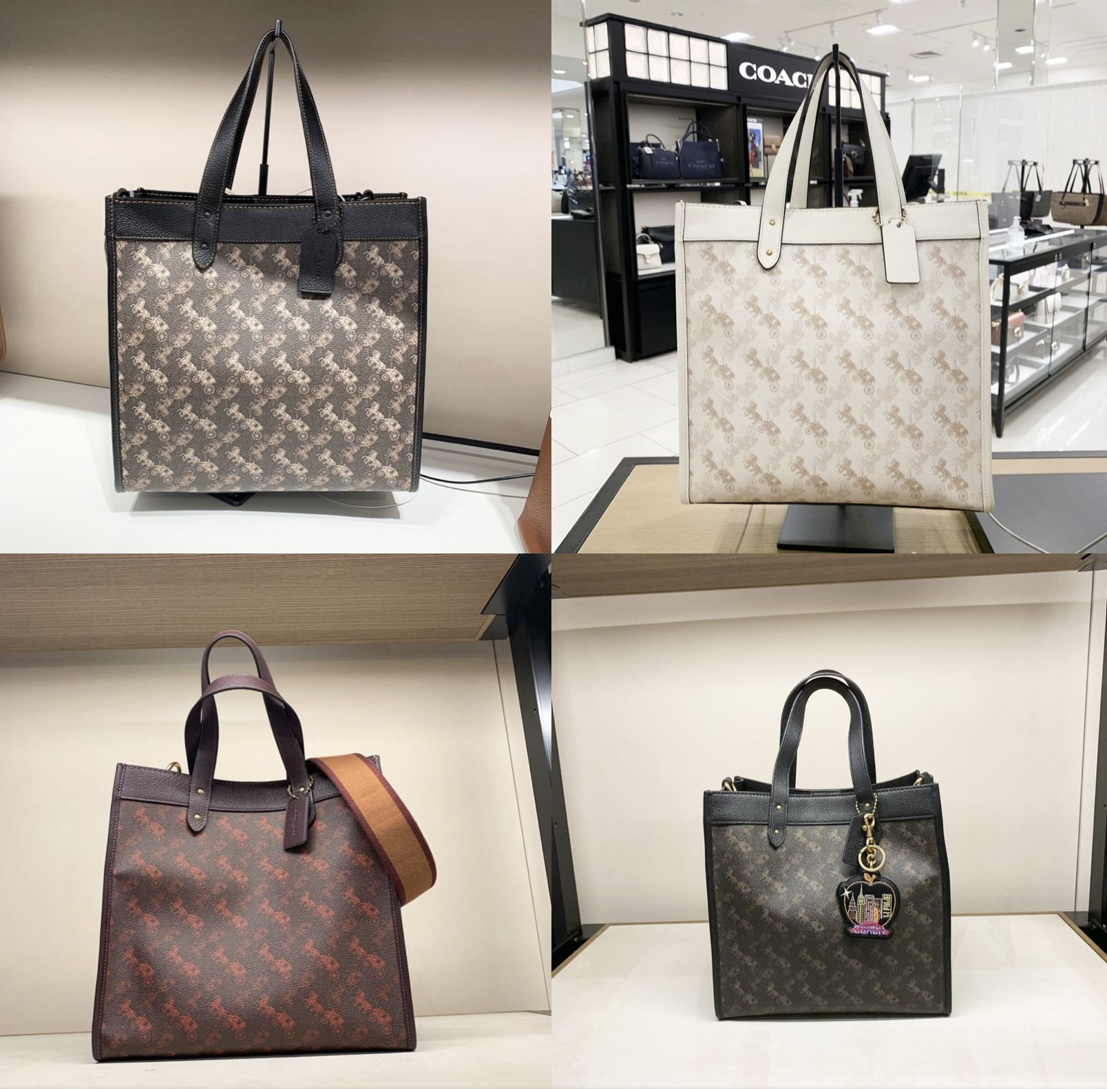 【COACHブティック】●ストラップ付！●フィールド トート 2WAY COACHブティック】○ストラップ付！○フィールド トート 2WAY