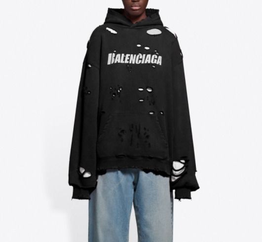 BALENCIAGA】21SS CAPS DESTROYED ロゴ フーディー (BALENCIAGA BALENCIAGA】21SS CAPS DESTROYED ロゴ フーディー (BALENCIAGA