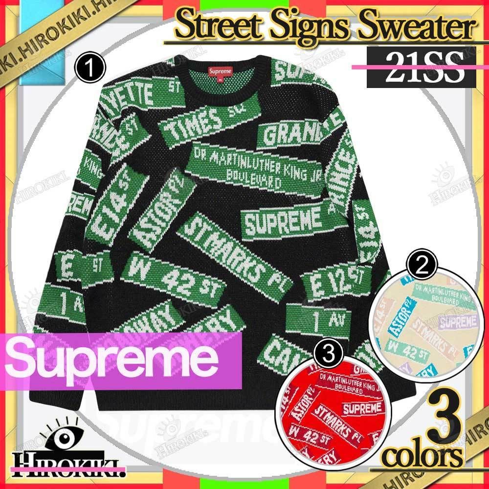 品数豊富! ストリートサインセーター Sweater Signs Street 21SS 売上ランキング Supreme 黒 Sweater Signs Street ニット/セーター