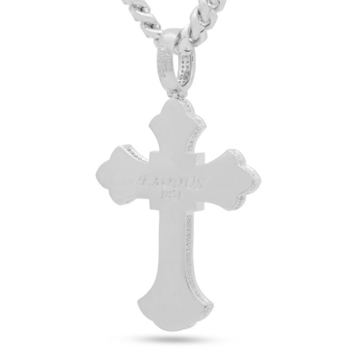 送料税込【2PAC x KING ICE】FLEUR DE LIS CROSS NECKLACE
