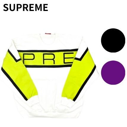 関税込 21SS 立ち上げ Supreme Paneled Crewneck S〜XL (Supreme