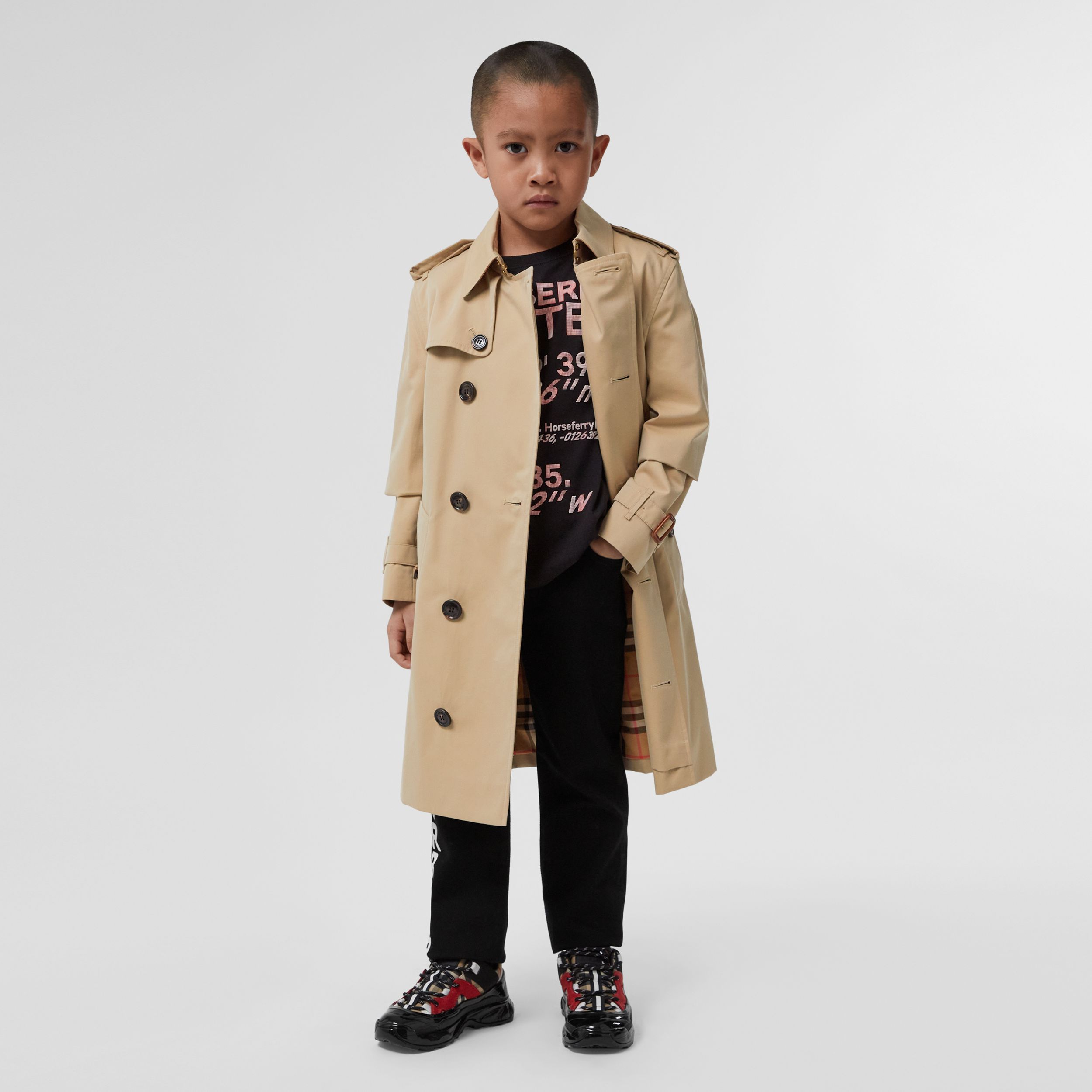 新作*大人もOK BURBERRYチェック コットン トレンチコート (Burberry 新作*大人もOK BURBERRYチェック コットン トレンチコート (Burberry