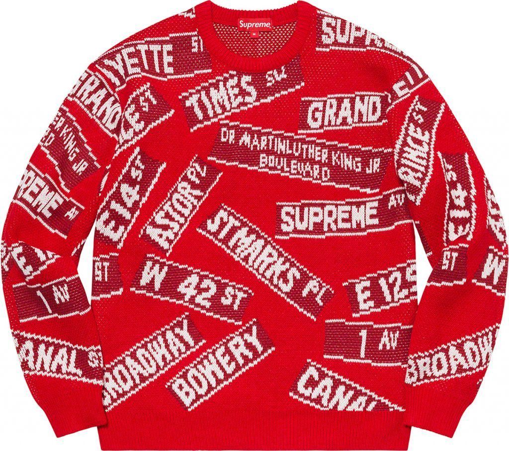 SS21 Supreme Street Signs Sweater - シュプリーム セーター (Supreme 売上ランキング Supreme 黒 Sweater Signs Street ニット/セーター