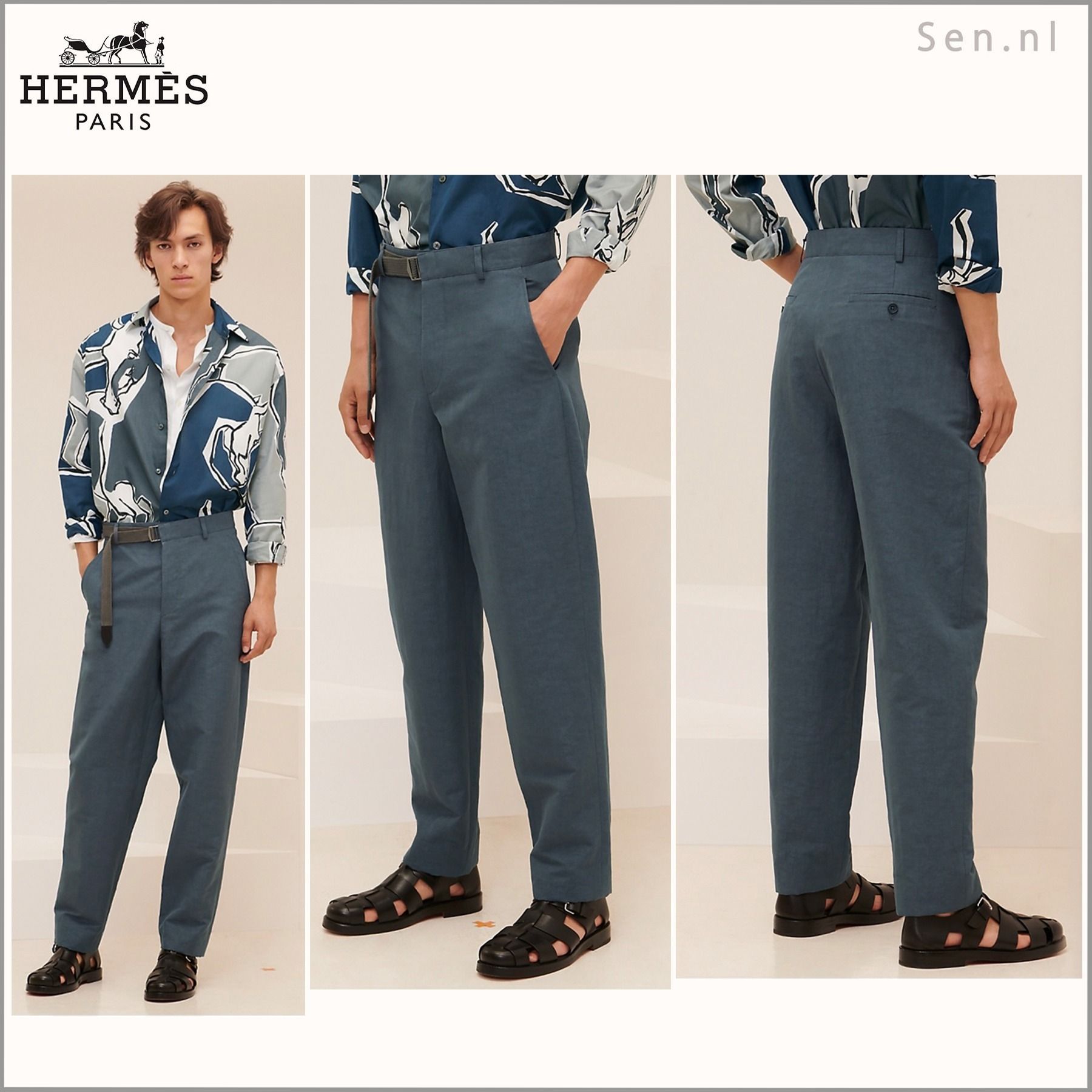 HERMES(エルメス) パンツ《Seoul pants with braided belt》 (HERMES Pixel エルメスパンツ クロップドパンツ