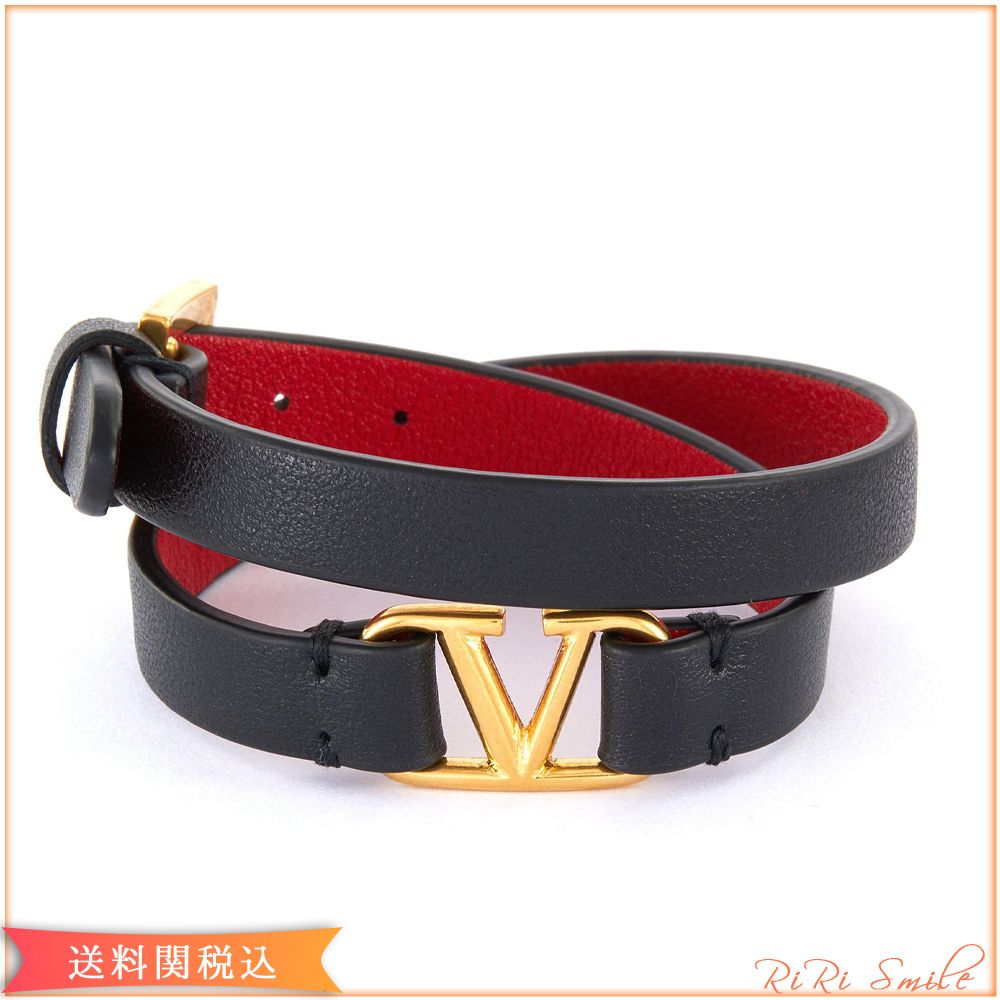 VALENTINO VLOGO Vロゴ レザー ダブル ブレスレット (VALENTINO VALENTINO VLOGO Vロゴ レザー ダブル ブレスレット (VALENTINO