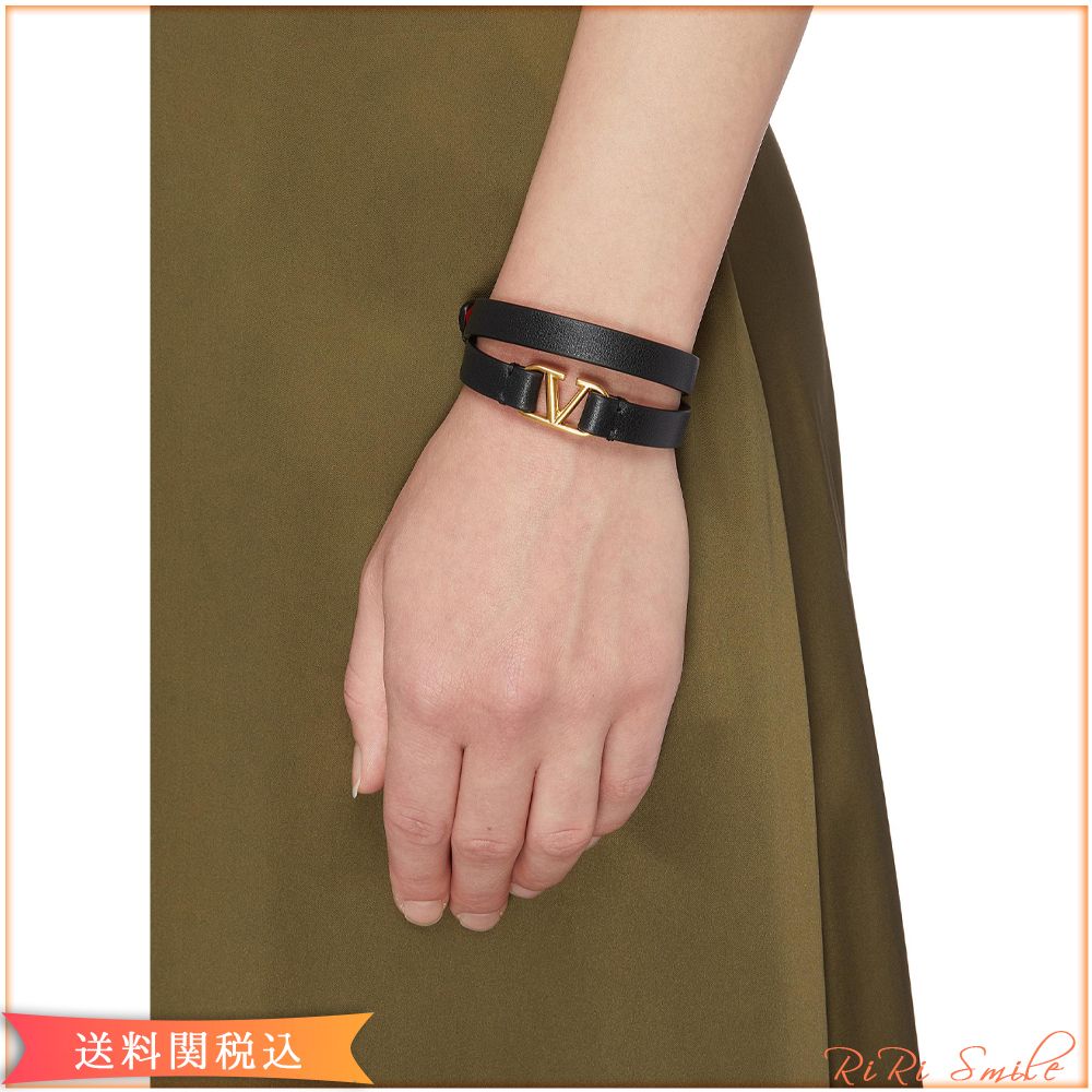 VALENTINO VLOGO Vロゴ レザー ダブル ブレスレット (VALENTINO VALENTINO VLOGO Vロゴ レザー ダブル ブレスレット (VALENTINO