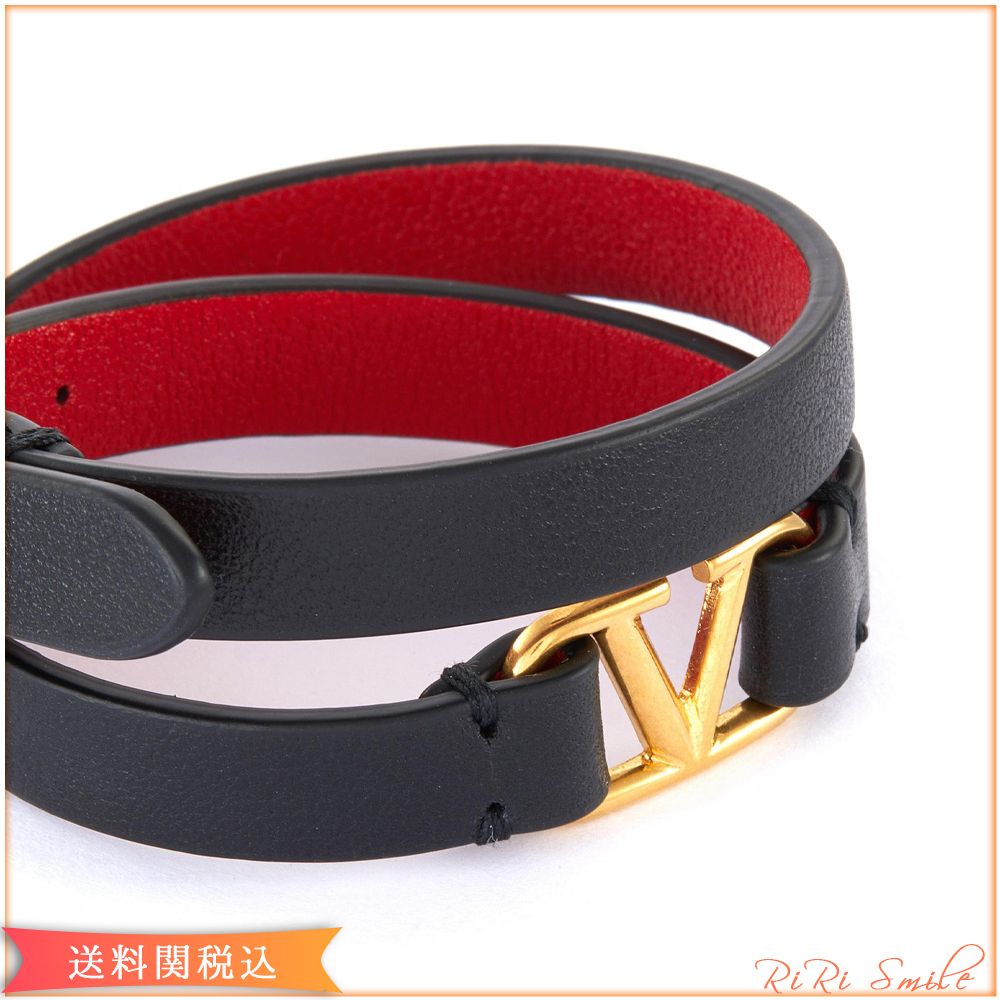 VALENTINO VLOGO Vロゴ レザー ダブル ブレスレット (VALENTINO VALENTINO VLOGO Vロゴ レザー ダブル ブレスレット (VALENTINO