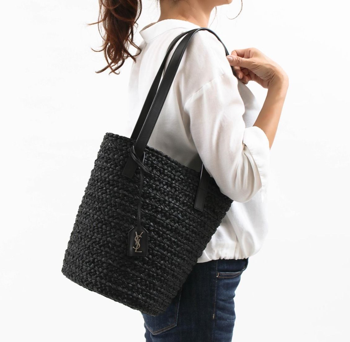 すぐ届く!【Saint Laurent】人気 パニエ ラフィア トートバッグ すぐ届く!【Saint Laurent】人気 パニエ ラフィア トートバッグ