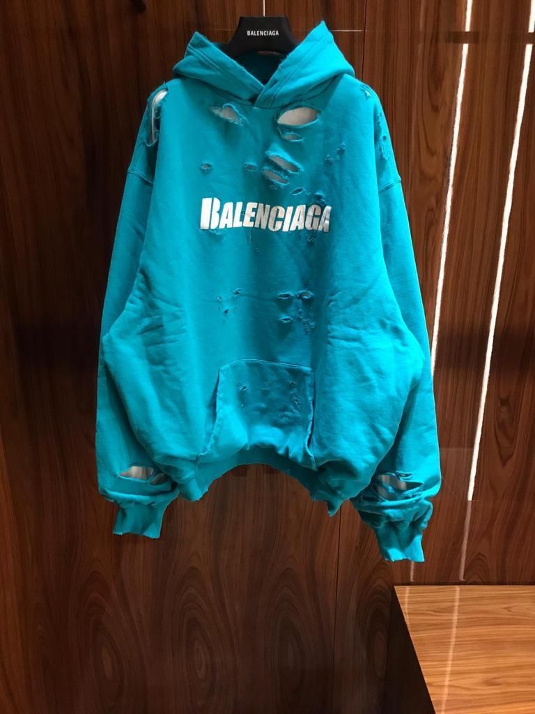 21SS【BALENCIAGA】CAPS DESTROYED フーディー (BALENCIAGA/パーカー 21SS【BALENCIAGA】CAPS DESTROYED フーディー (BALENCIAGA/パーカー