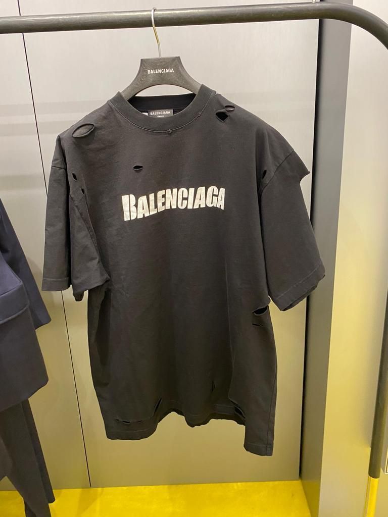 21SS【BALENCIAGA】CAPS DESTROYED Tシャツ (BALENCIAGA/Tシャツ