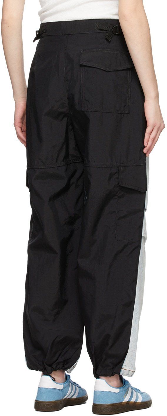 正規 【ALEXANDER WANG】バイカラー デニム Hybrid カーゴ ジーンズ