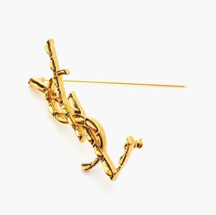 ☆Saint Laurent☆OPYUM YSL クロコダイル*ブローチ*2色 (Saint ...