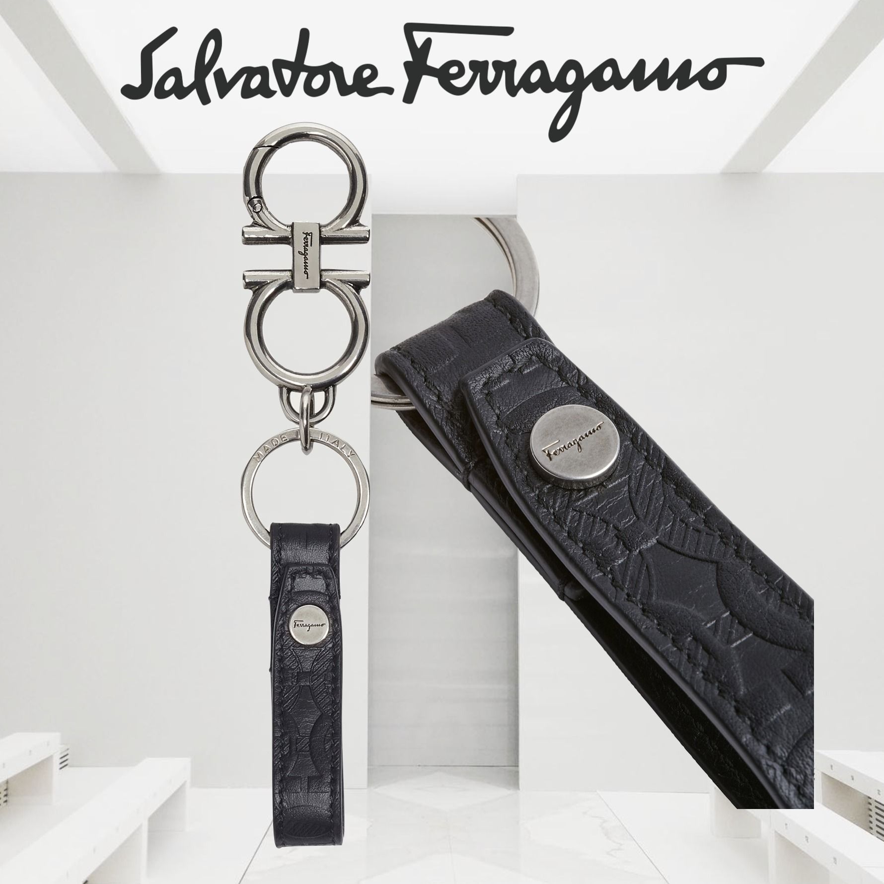 すぐ届く☆【Salvatore Ferragamo】ガンチーニ☆キーリング (Salvatore