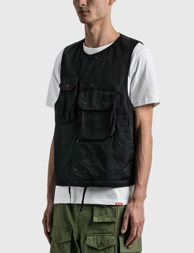 残少 SALE ENGINEEREDGARMENTS カバーベスト コットン ブラック ...