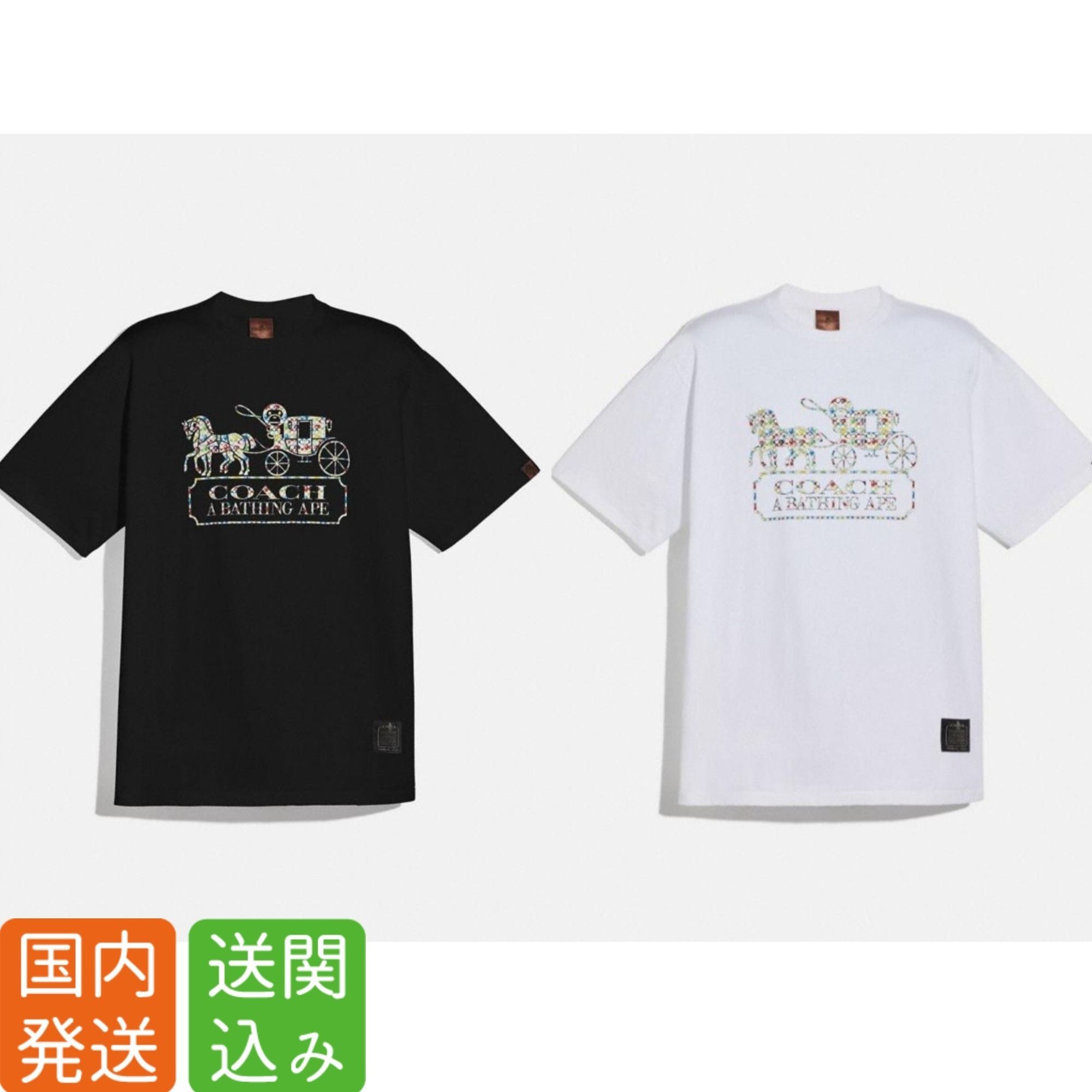 超レア 大注目コラボ NEW COACH X R Tシャツ BAPE 農相支援の新人当選 コラボ Tシャツ coach x bape Tシャツ/カットソー(半袖/袖なし)