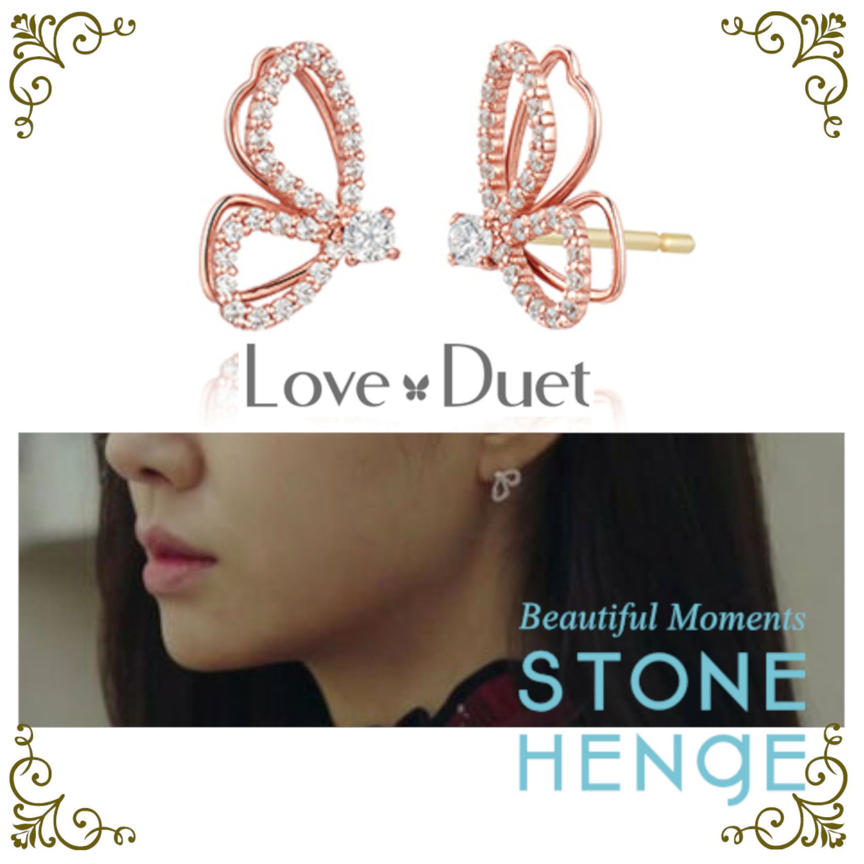韓国『STONEHENgE』Silhouette 蝶の羽14K ピアス☆愛の不時着