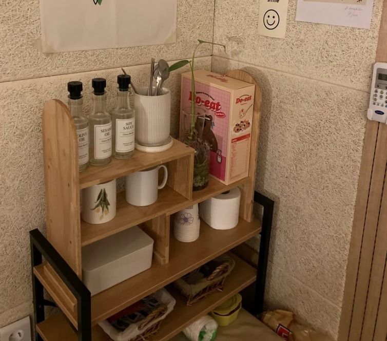 韓国発送] 木製キッチンラック キッチン収納 調味料ラック