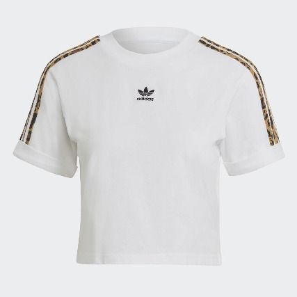 ★ドイツ発*adidas Originals 新作*レオパードロゴTシャツ/WL★ adidas originals▽レオパード柄 クロップドシャツ
