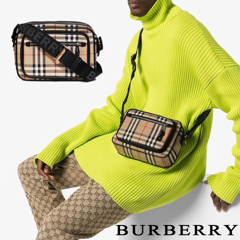Burberry ヴィンテージチェック&レザー クロスボディバッグ (Burberry Burberry ヴィンテージチェック&レザー クロスボディバッグ (Burberry