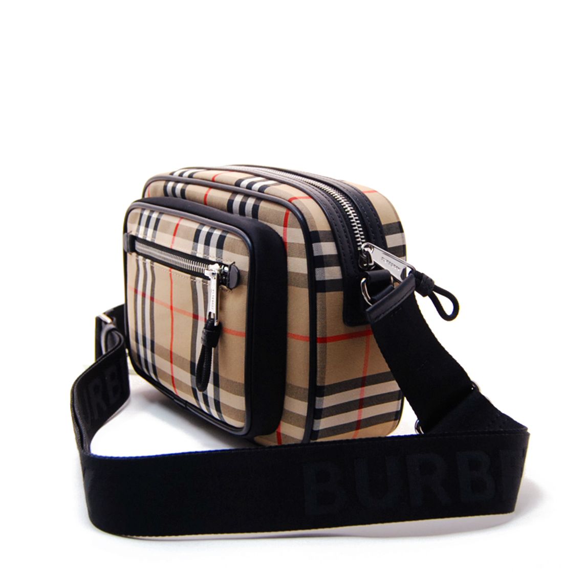 Burberry ヴィンテージチェック&レザー クロスボディバッグ (Burberry