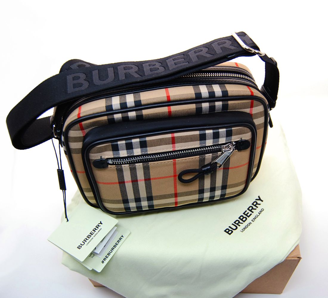 Burberry ヴィンテージチェック&レザー クロスボディバッグ (Burberry