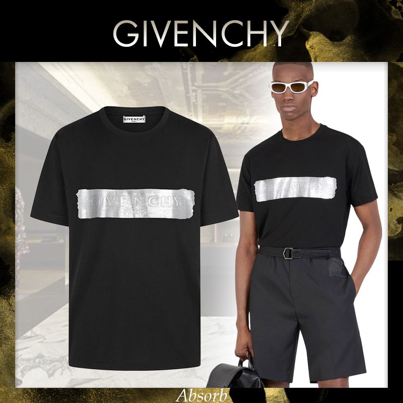 21SS NEW】GIVENCHY_men / ロゴバンドパッチTシャツ / 銀×黒 (GIVENCHY 21SS NEW】GIVENCHY_men / ロゴバンドパッチTシャツ / 銀×黒 (GIVENCHY