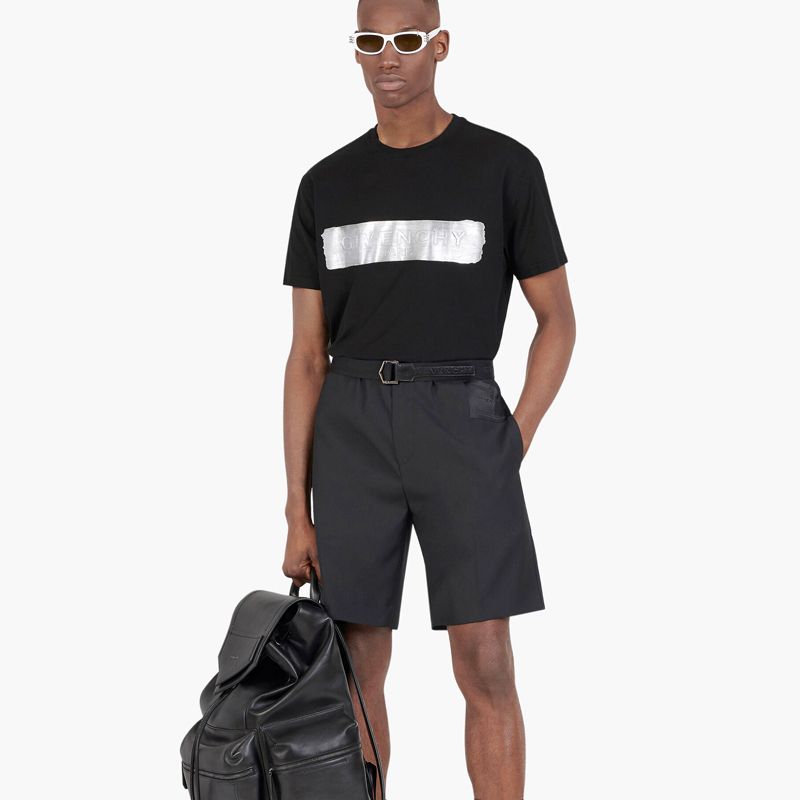 21SS NEW】GIVENCHY_men / ロゴバンドパッチTシャツ / 銀×黒 (GIVENCHY 21SS NEW】GIVENCHY_men / ロゴバンドパッチTシャツ / 銀×黒 (GIVENCHY