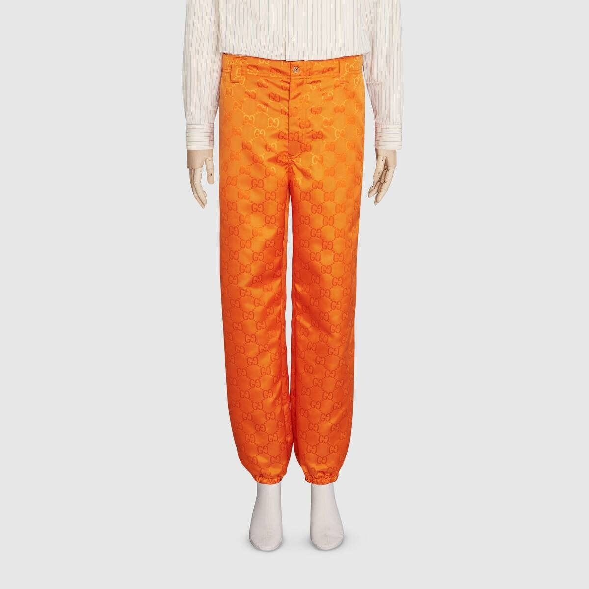 GUCCI パンツ ボトムス GG オレンジ モノグラム 新作 男 プレタ
