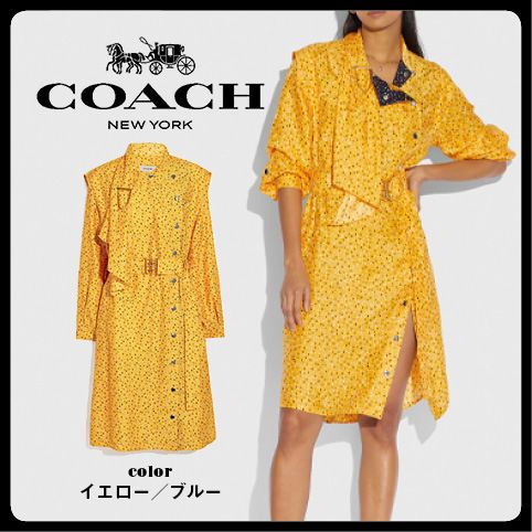 Coach】SALE!! 新作!! ドット プリント ベルテッド ドレス☆ (Coach Coach】SALE!! 新作!! ドット プリント ベルテッド ドレス☆ (Coach