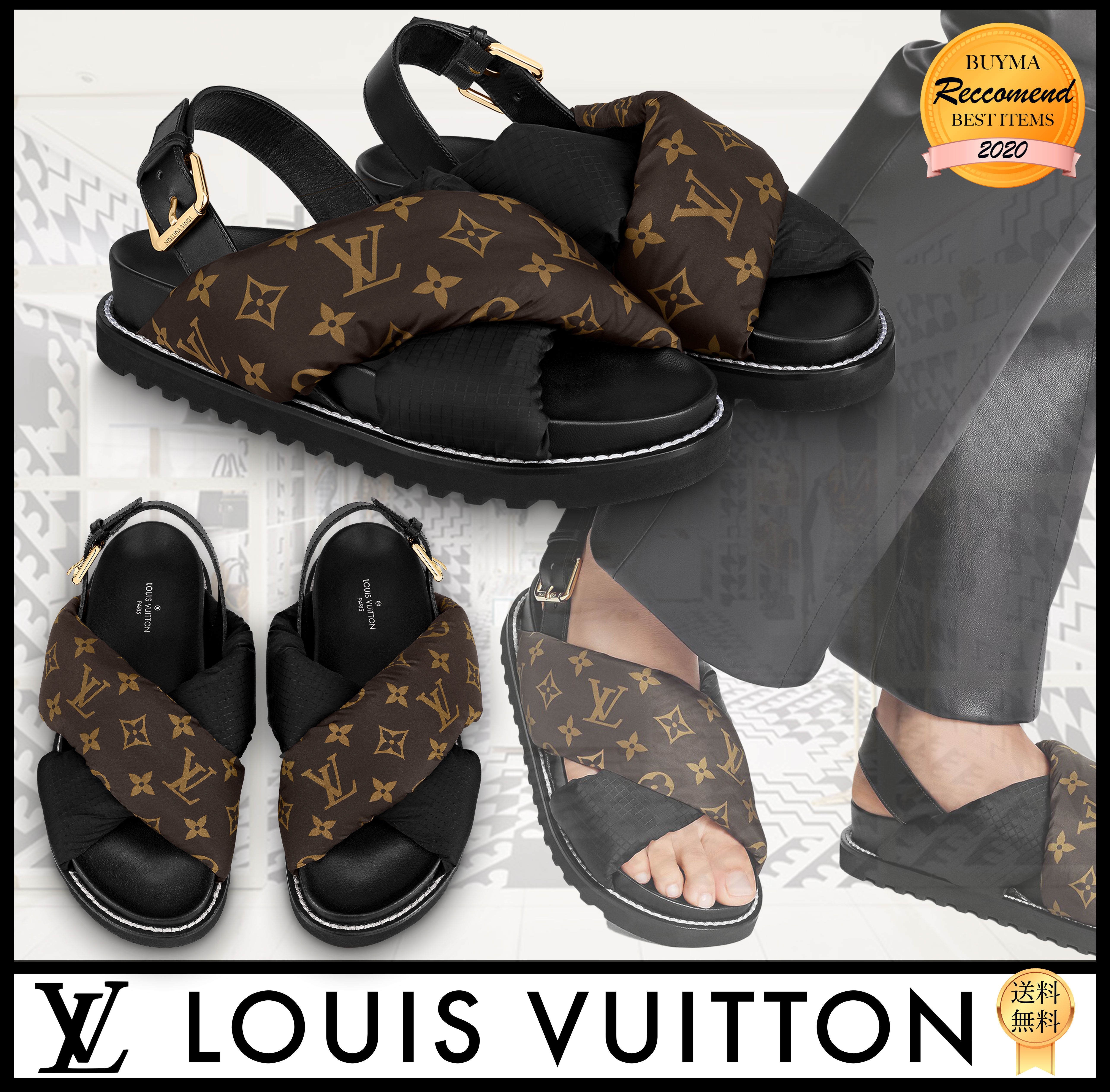 NEW】Louis Vuitton☆パセオフラットコンフォートサンダル (Louis NEW】Louis Vuitton☆パセオフラットコンフォートサンダル (Louis