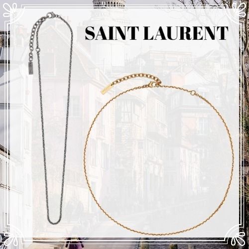 SAINT LAURENT☆シルバー ゴールドトーン チェーン ネックレス ...