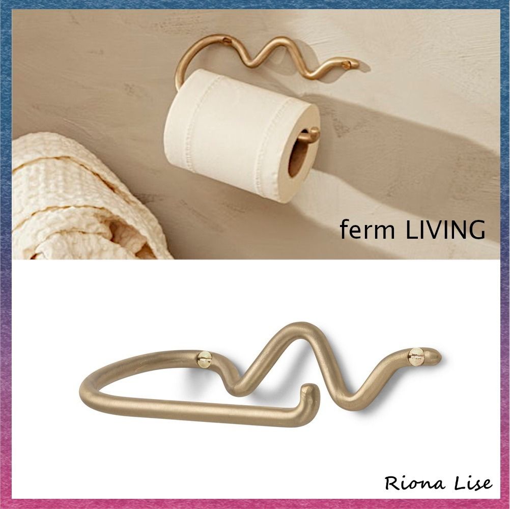 新品・未使用 [ferm LIVING]トイレットペーパーホルダー ゴールド