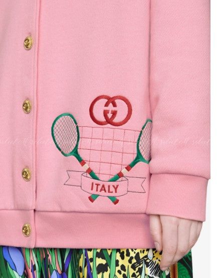 SALE☆【GUCCI】テニス エンブロイダリー ピンク パーカー (GUCCI